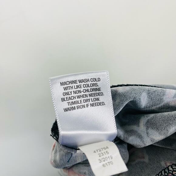 Roz & Ali Plus Size 2X Floral Print Wide Leg Pull On Pants Black - Picture 5 of 5